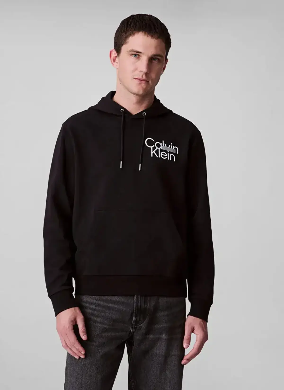 Calvin Klein LS EU 350TERRY SP CALVIN GRAPHIC Siyah Erkek Sweatshirt