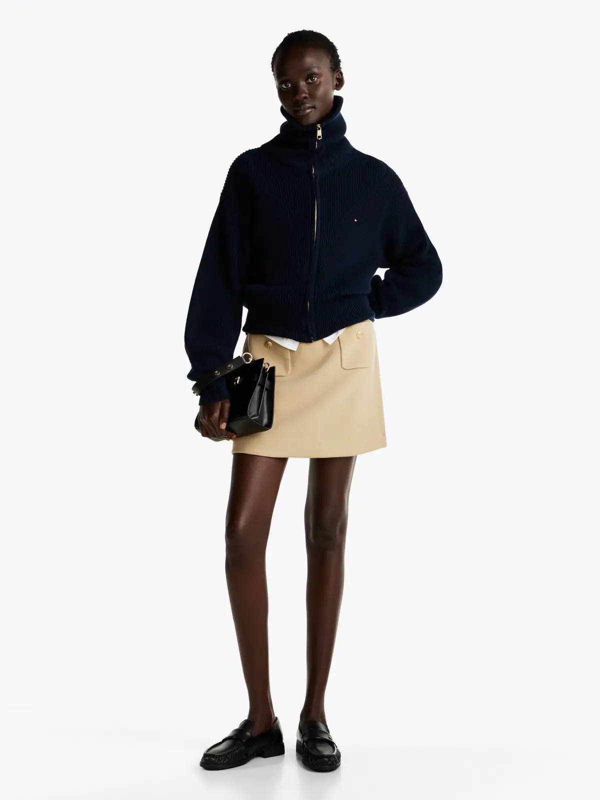 Tommy Hilfiger PUNTO SHORT SKIRT, 0GC Bej Kadın Elbise-Etek
