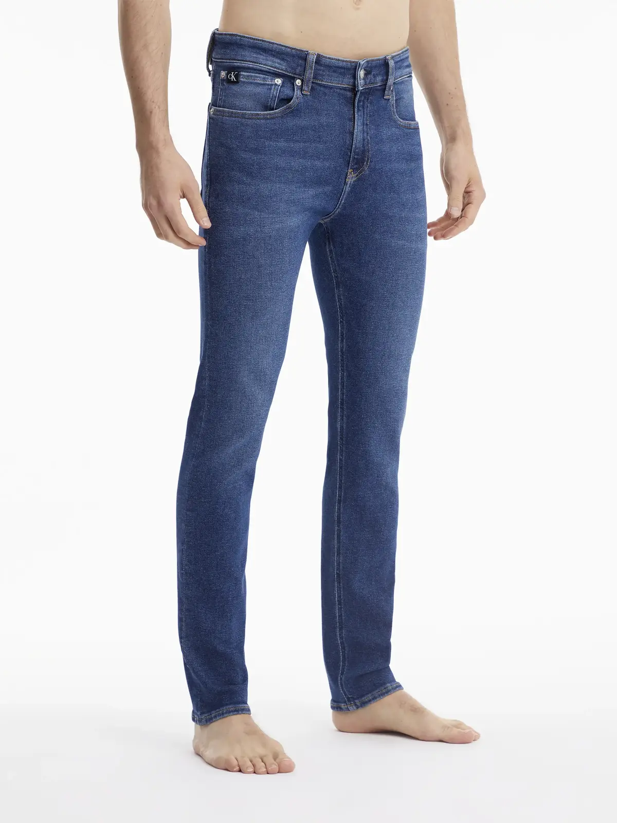 Calvin Klein SKINNY Erkek mavi Kot Pantolon