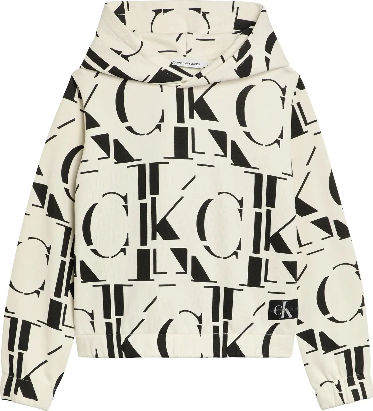 Calvin Klein MONOGRAM AOP HOODIE Kadın Bej Hoodie
