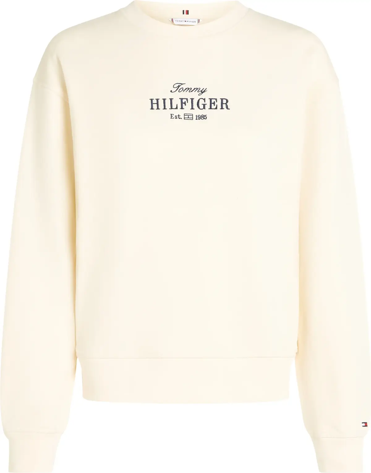 Tommy Hilfiger REG HILFIGER SWEATSH, AEF Bej Kadın Sweatshirt