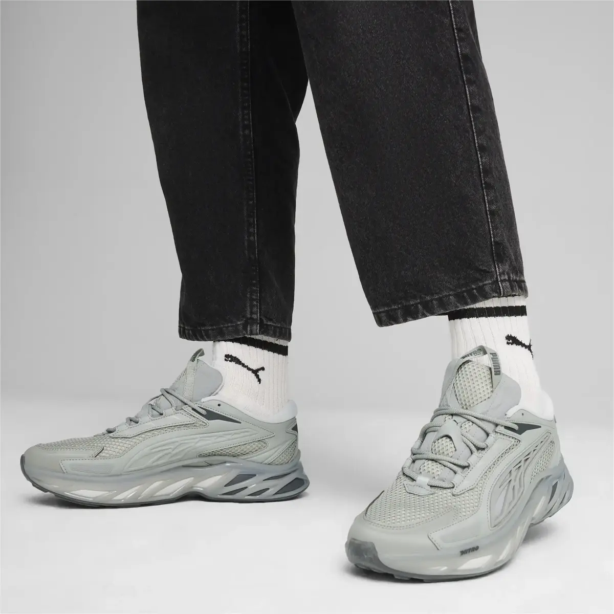 Puma Exotek Nitro Base Gri Unisex Günlük Spor Ayakkabı