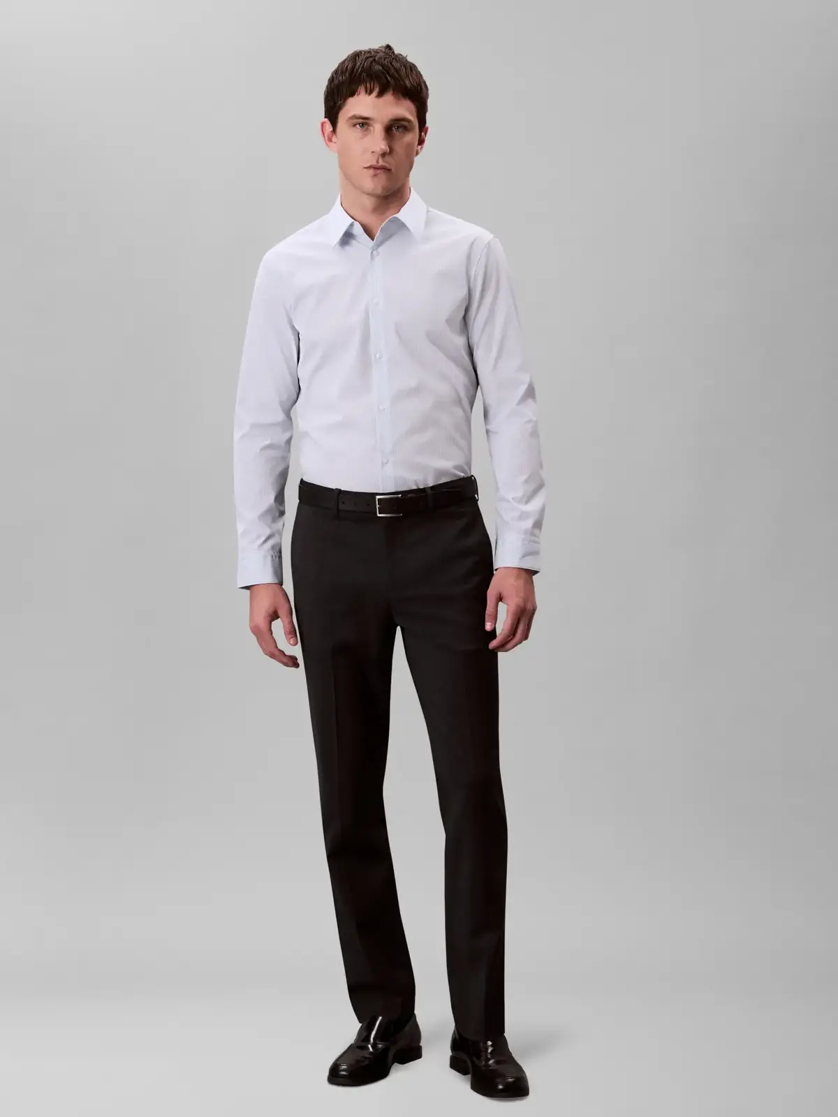 Calvin Klein LS THIN STRIPE SUPIMA STRETCH SL Mavi Erkek Tişört