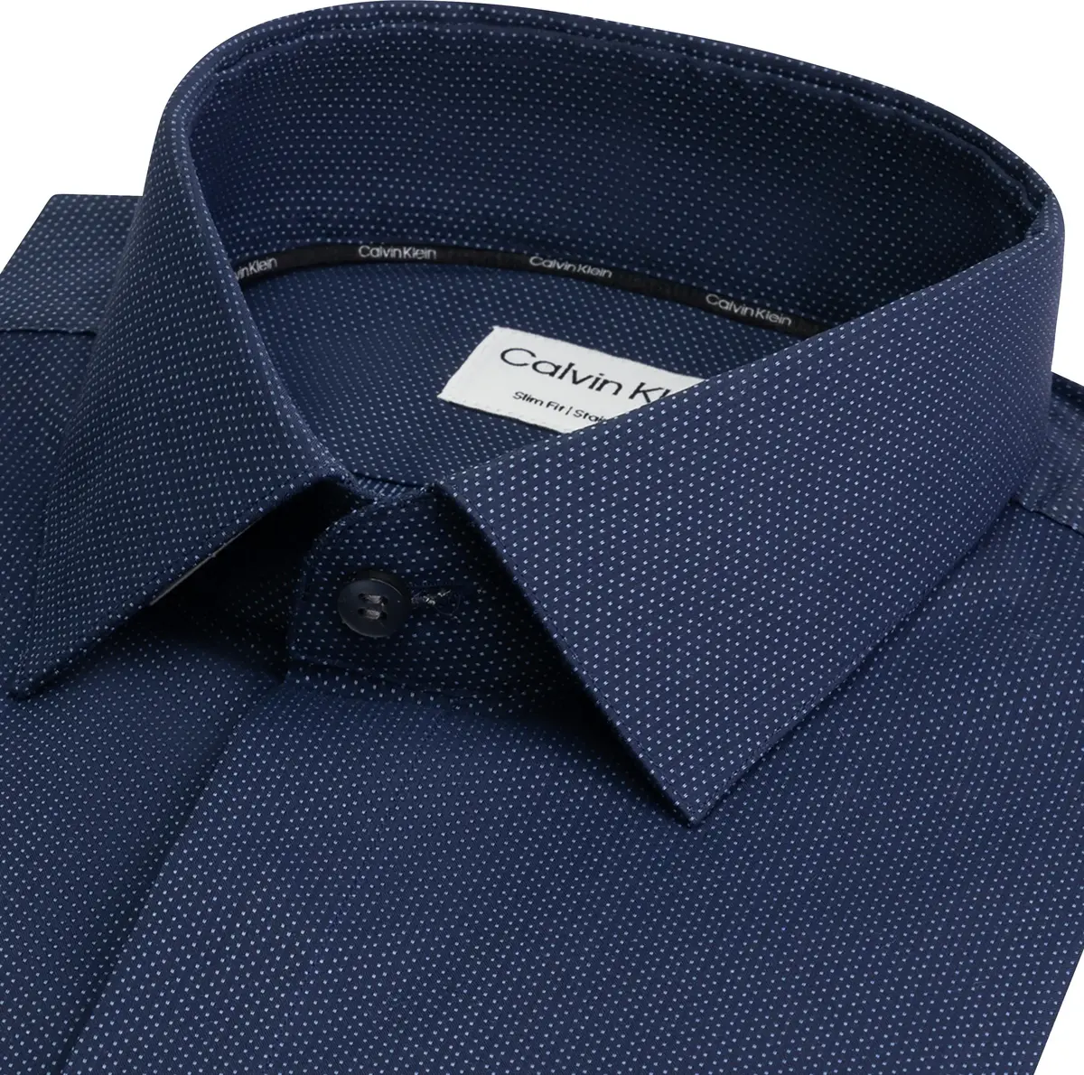 Calvin Klein STAIN SHIELD DOT SLI Erkek Lacivert Gömlek