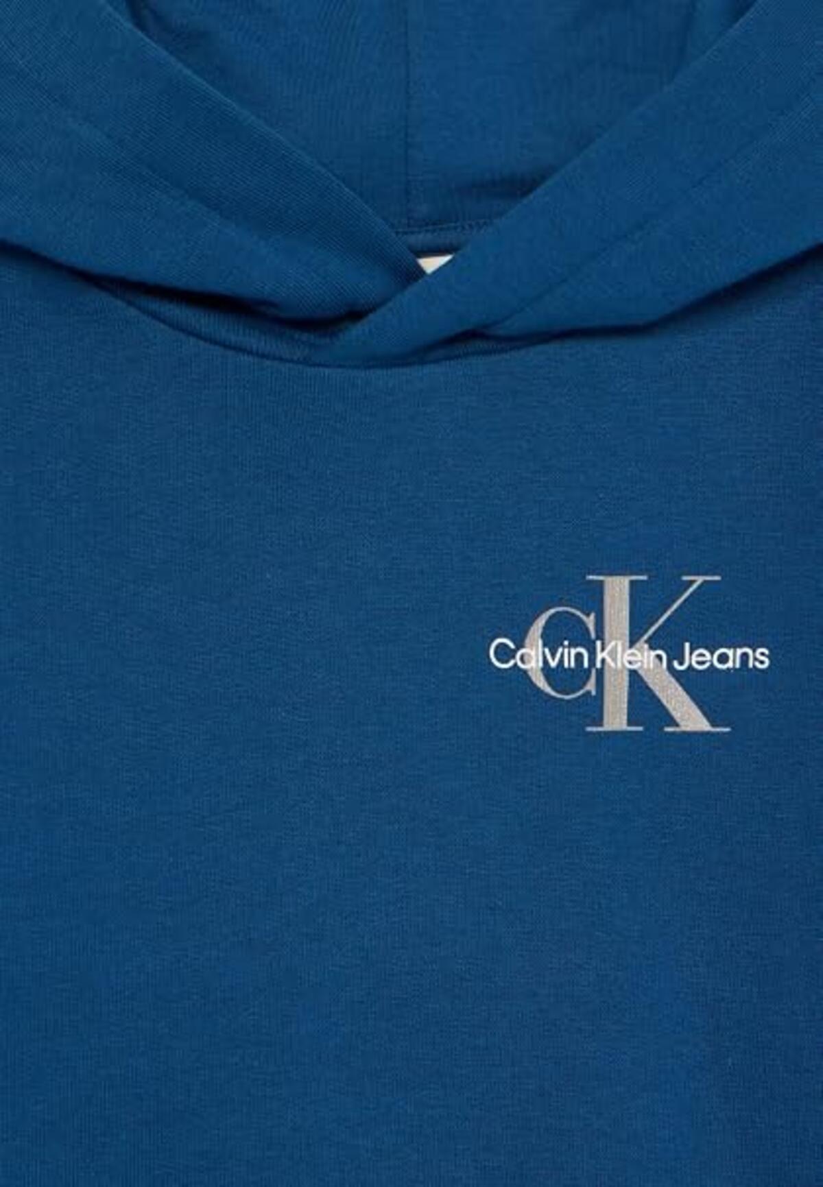 Calvin Klein SMALL MONOGRAM HOODI, C3I Mavi Erkek Çocuk Hoodie