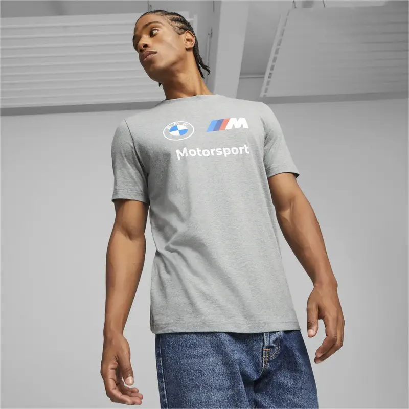 Puma BMW MMS ESS Logo Tee Gri Erkek T-Shirt