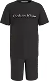 Calvin Klein SPLIT LOGO TEE JOGGE Erkek Siyah Şort
