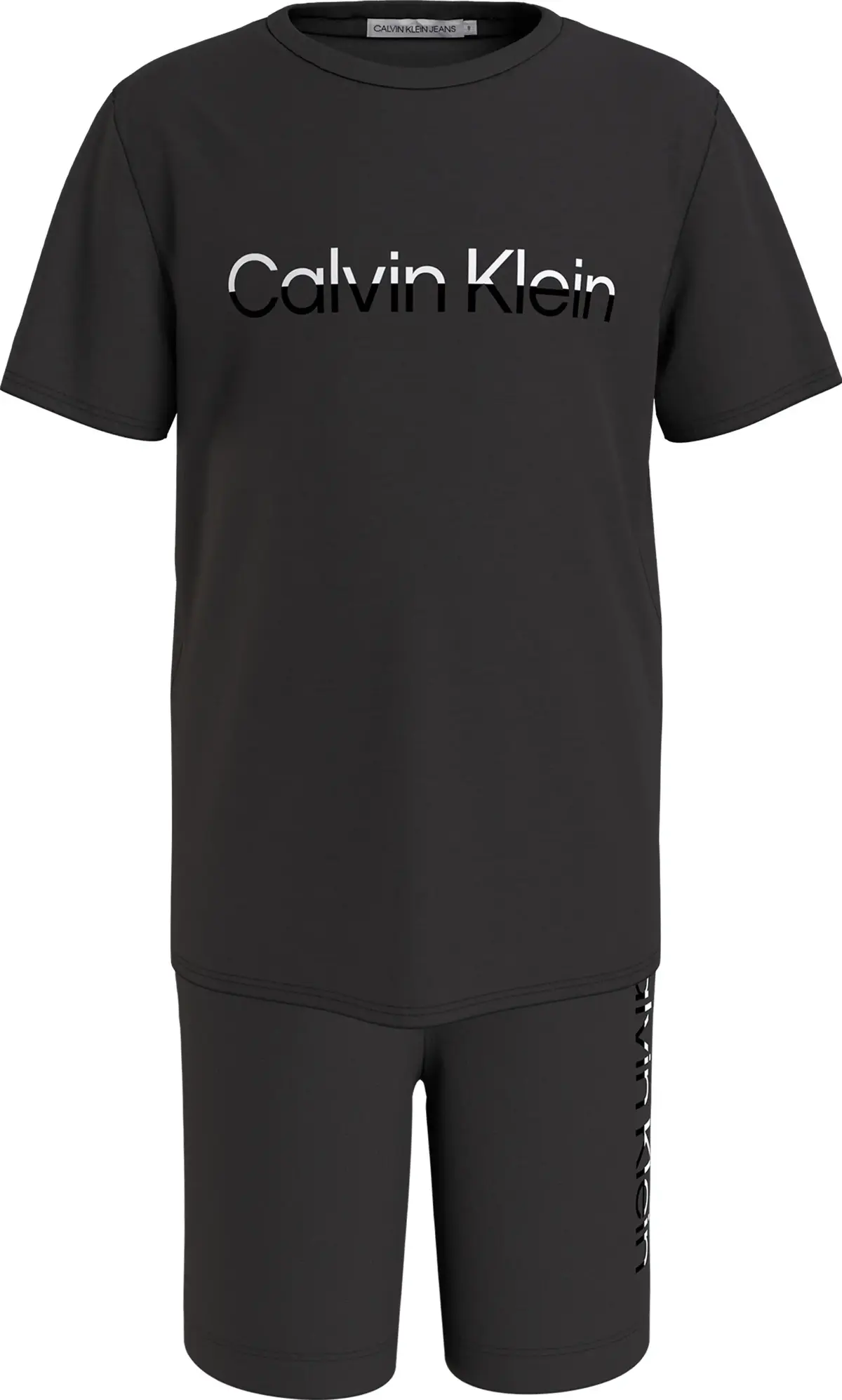 Calvin Klein SPLIT LOGO TEE JOGGE Erkek Siyah Şort