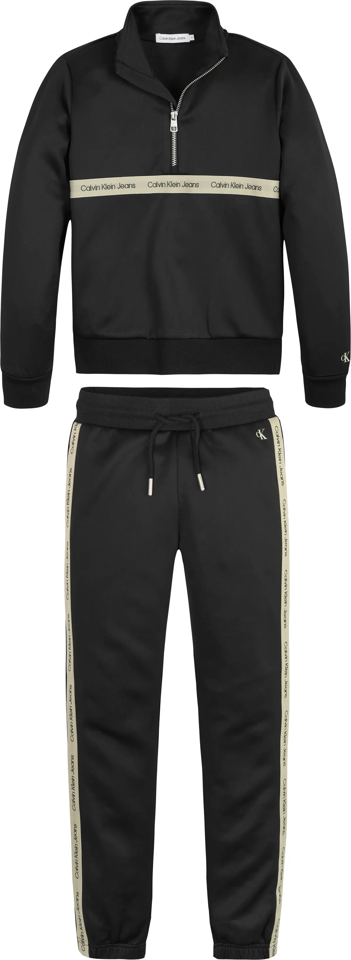 Calvin Klein LOGO TAPE ZIP-UP HWK Erkek Siyah Eşofman Takımı