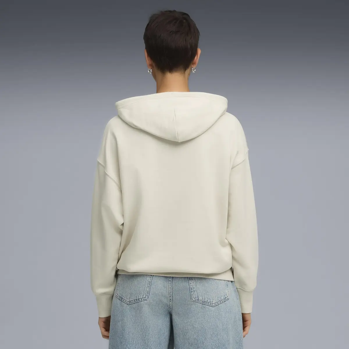 Puma LEO LUXE Oversized Hoodie TR Krem Kadın Hoodie