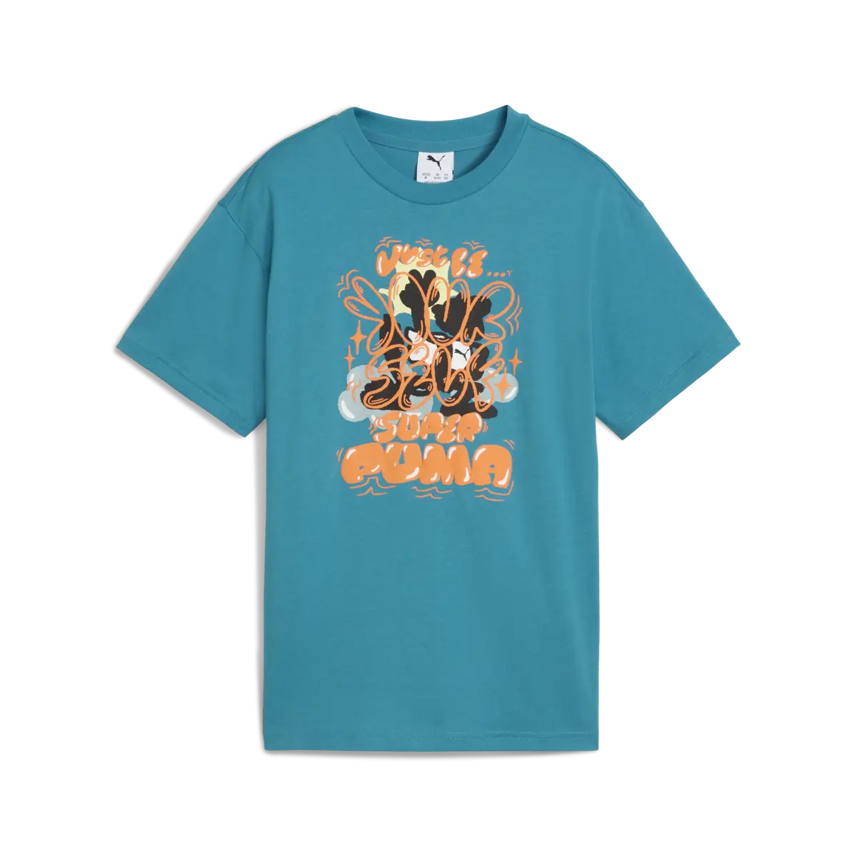 PUMA GRAPHIC Super Puma Tee B Tropical Blue Mavi Unisex Çocuk T-Shirt