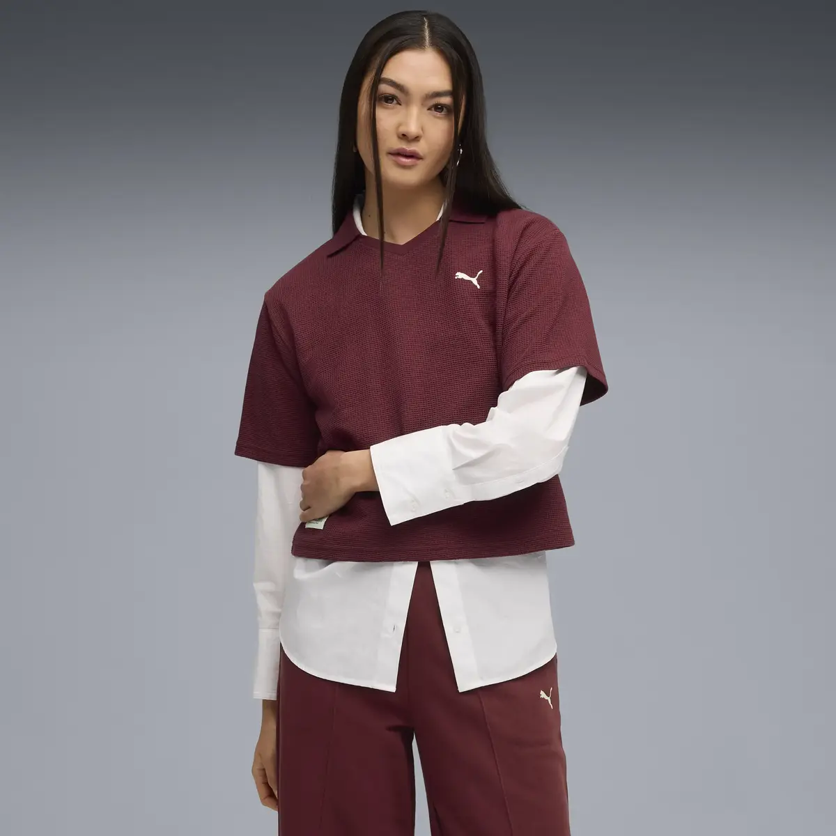 Puma CLASS Relaxed Polo Tee Bordo Kadın Polo T-shirt