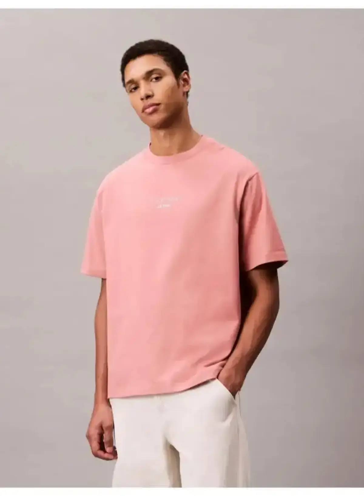 Calvin Klein SS 16S RLXD FIT CKJ GRAPHIC TEE Pembe Erkek Tişört