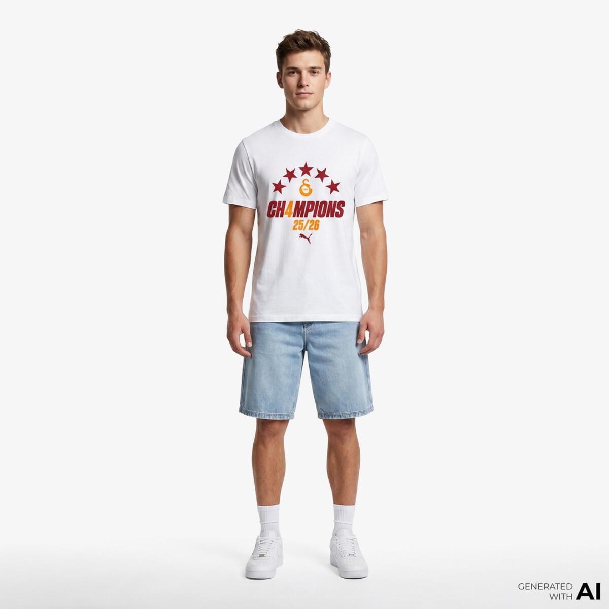 Puma GSK Winners Tee Beyaz Erkek T-Shirt & Polo