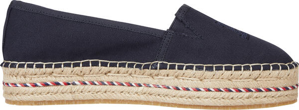 Tommy Hilfiger TH EMBROIDERED FLATF Kadın Siyah Ayakkabı