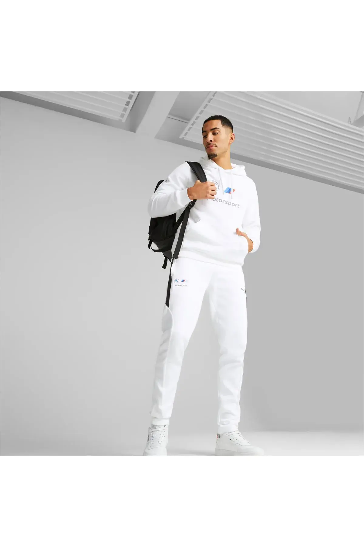 BMW MMS Sweat Pants, Slim Erkek Beyaz Eşofman Altı