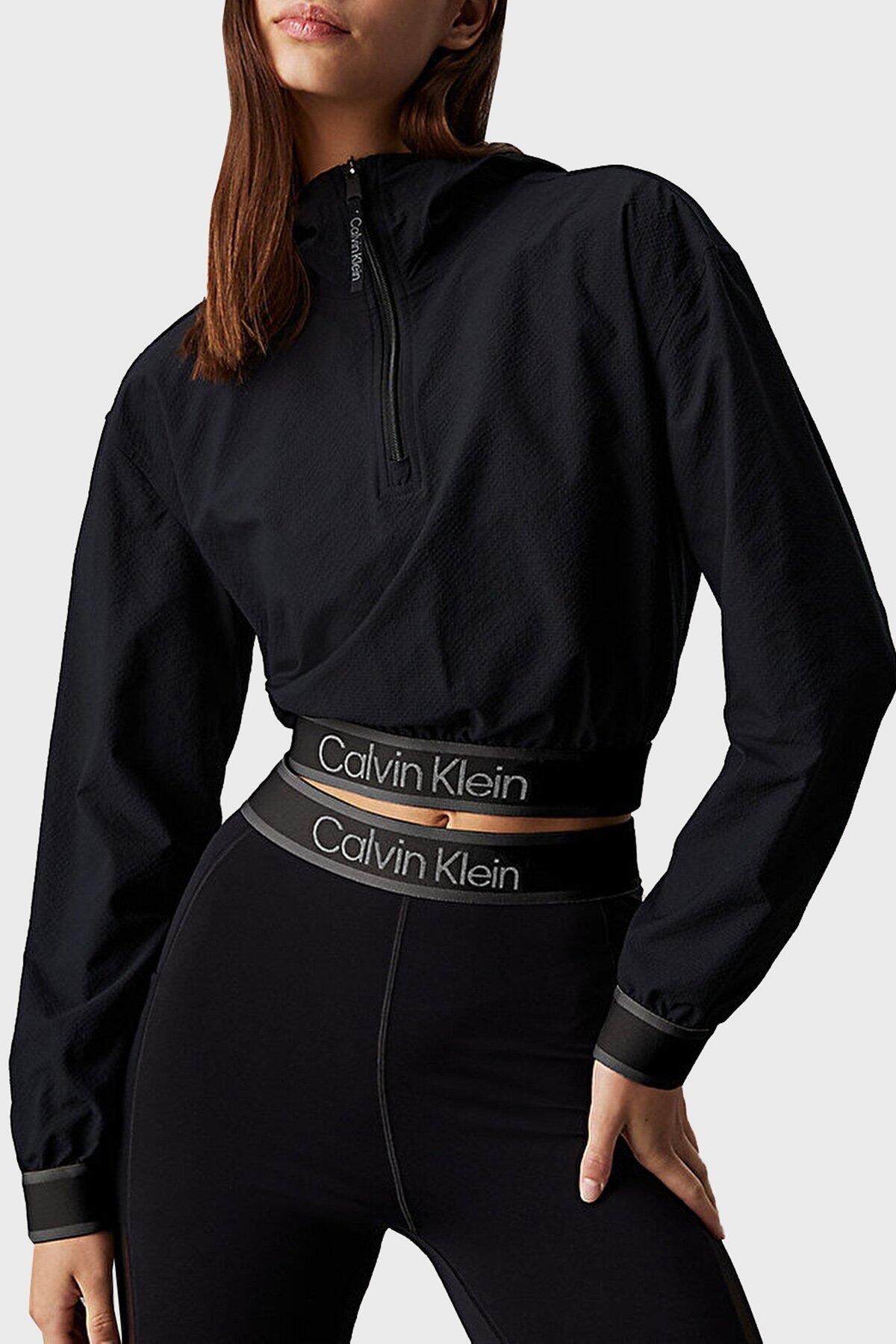 Calvin Klein PW - WIND JACKET, BAE Siyah Kadın Rüzgarlık