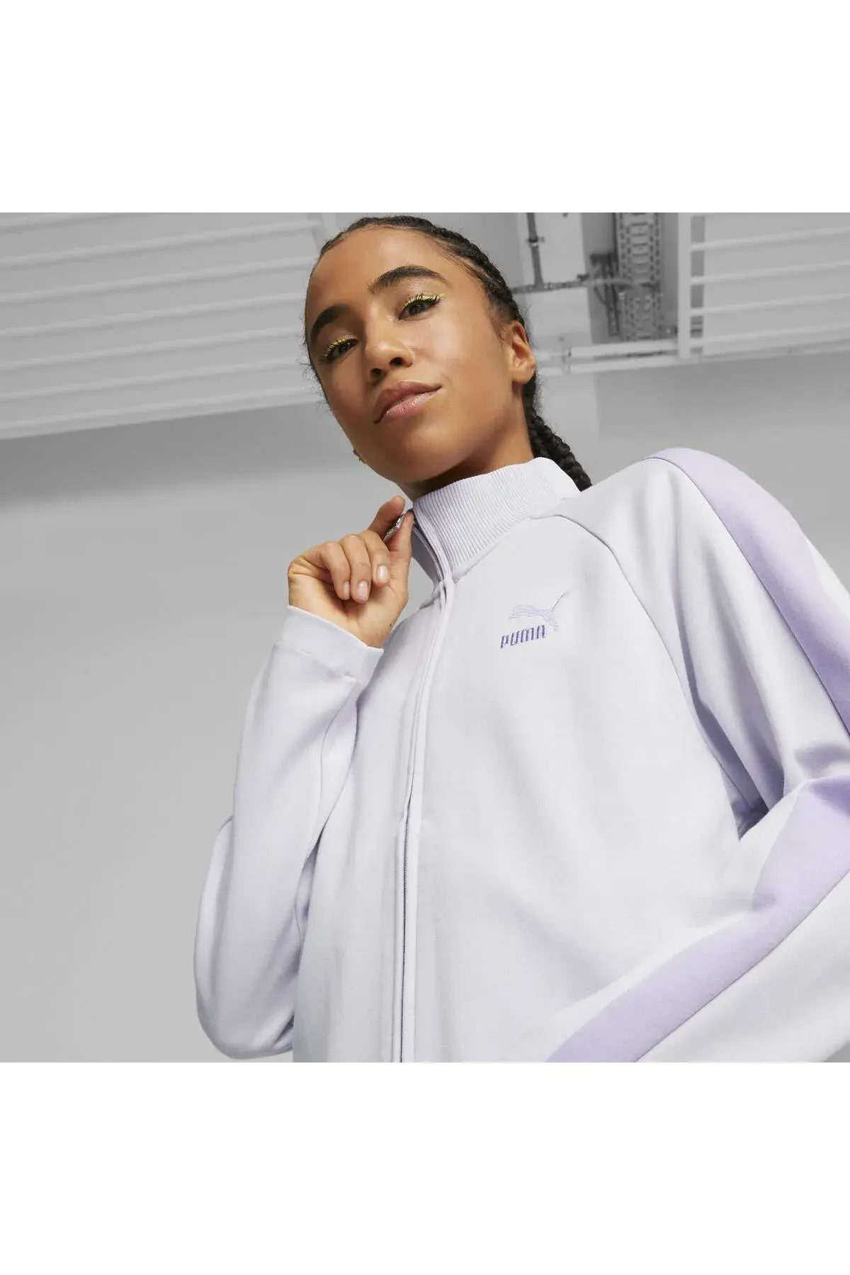 Puma T7 Track Jacket DK Spring Mor Kadın Fermuarlı Sweatshirt