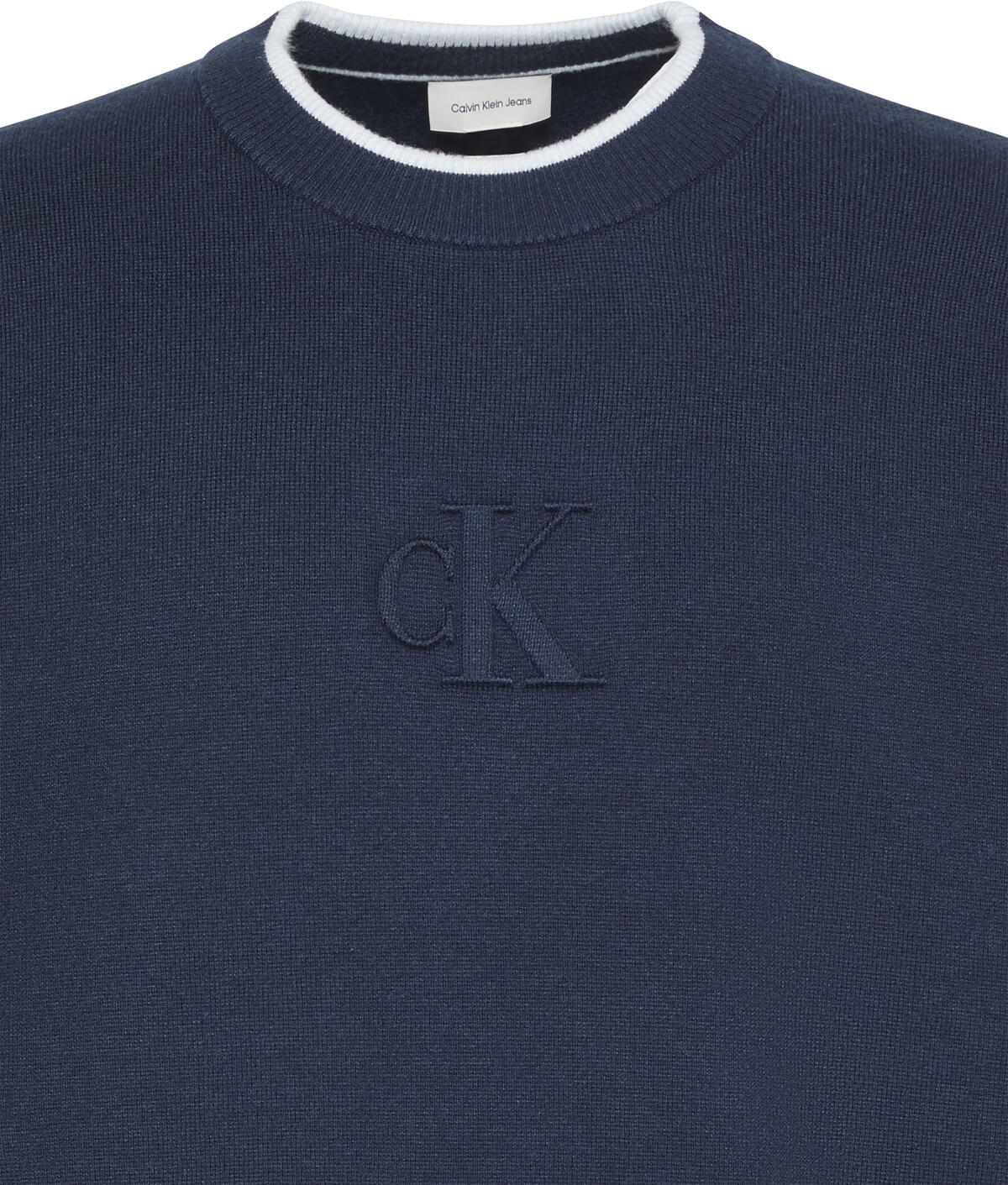 Calvin Klein LS EMBOSSED LOGO CREWNK SWEATER Mavi Erkek Sweatshirt