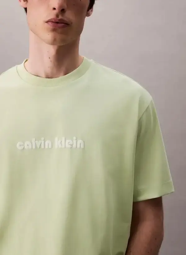 Calvin Klein SS COOLING JERSEY RLXD LOGO TEE Yeşil Erkek Tişört