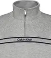 Calvin Klein LS COTTON SPACER STRIPE RIB QTR Erkek Gri Sweatshirt
