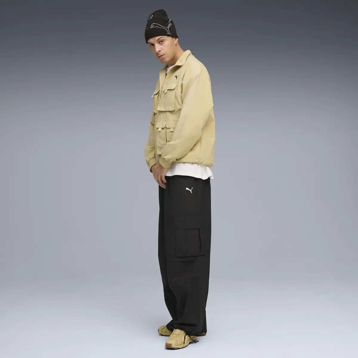 Puma T7 Cargo Track Jacket Gri Erkek Fermuarlı Ceket