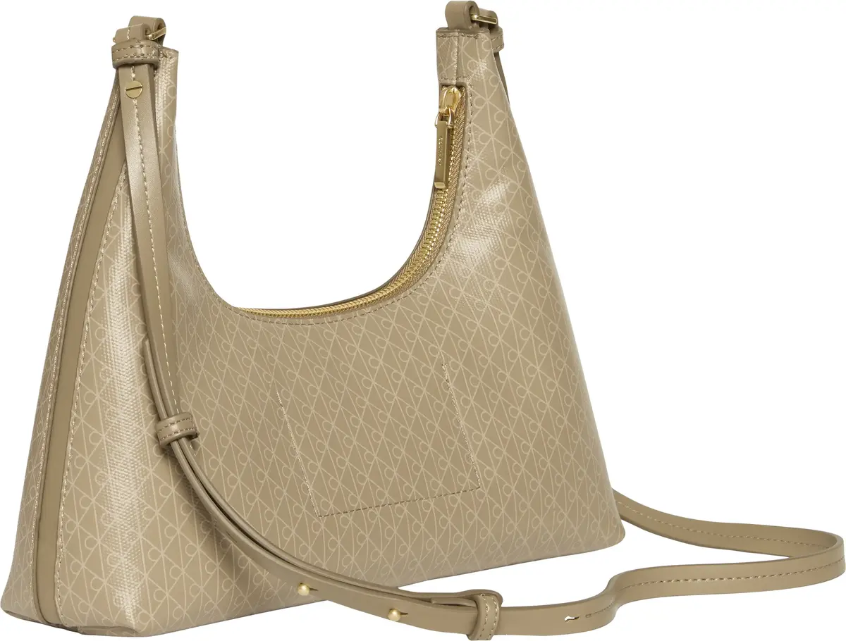 Calvin Klein EMBLEM AOP CONV SHOULDER BAG Kadın Bej El Çanta