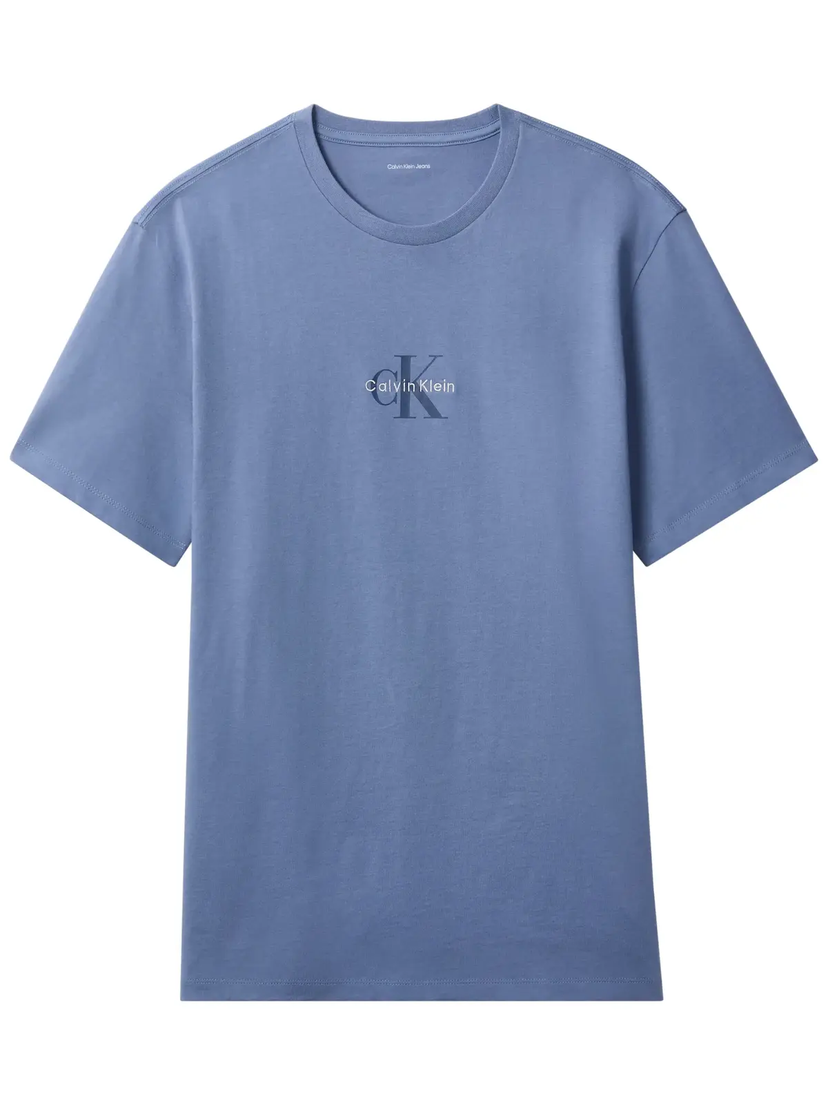 Calvin Klein SS 30S MICRO MONOLOG, C4I Mavi Erkek T-Shirt