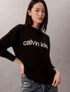 Calvin Klein Cotton Graphic Pullover Siyah Kadın Sweatshirt
