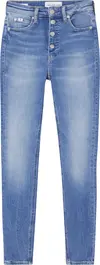 Calvin Klein HIGH RISE SUPER SKIN Kadın Mavi Kot Pantolon