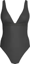 Tommy Hilfiger PLUNGE ONE PIECE RP, BDS Siyah Kadın Mayo