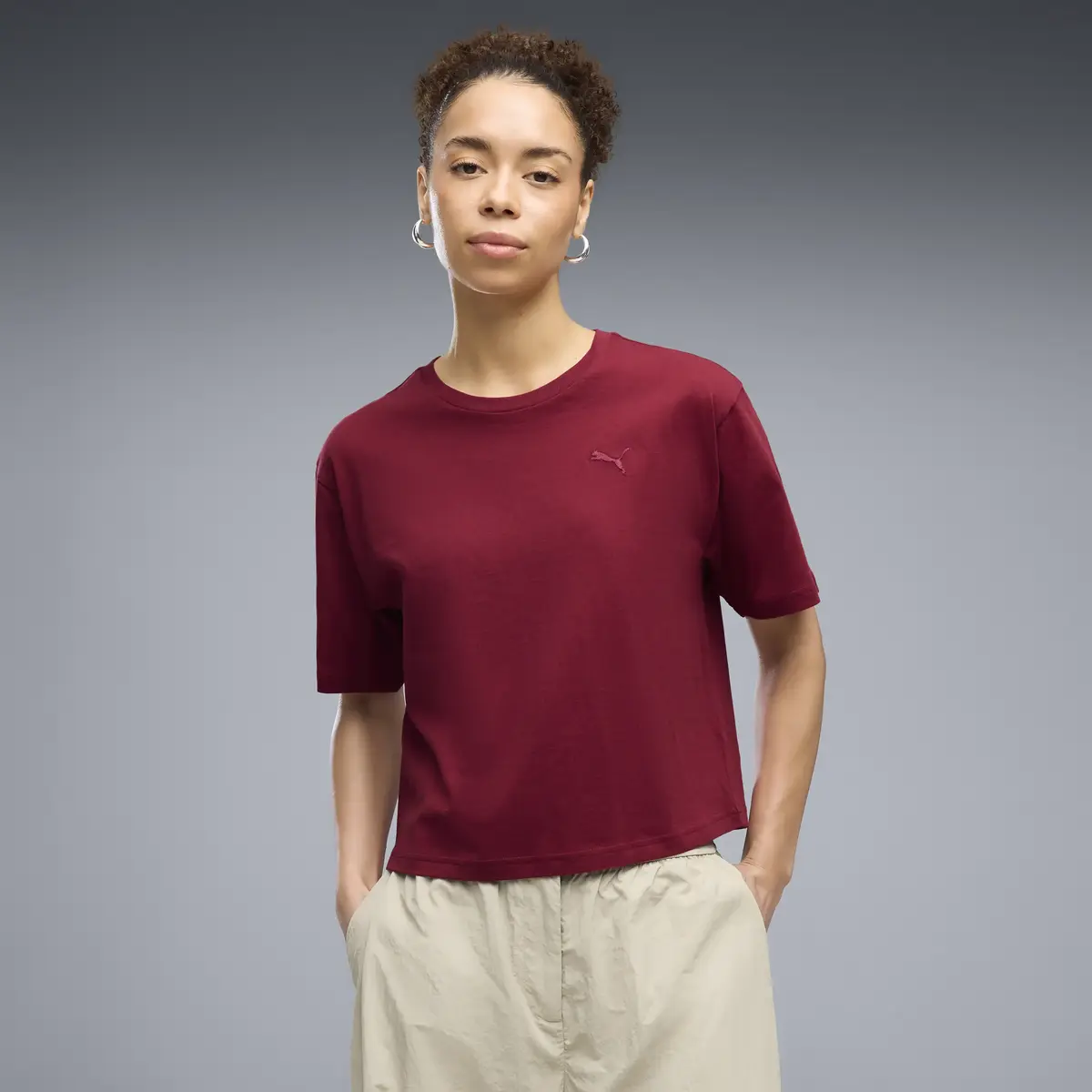 PUMA PUMA CLASS Relaxed Tee Kırmızı Kadın T-Shirt