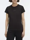 Calvin Klein SATIN CK SLIM T-SHIR, BEH Siyah Kadın T-Shirt & Polo
