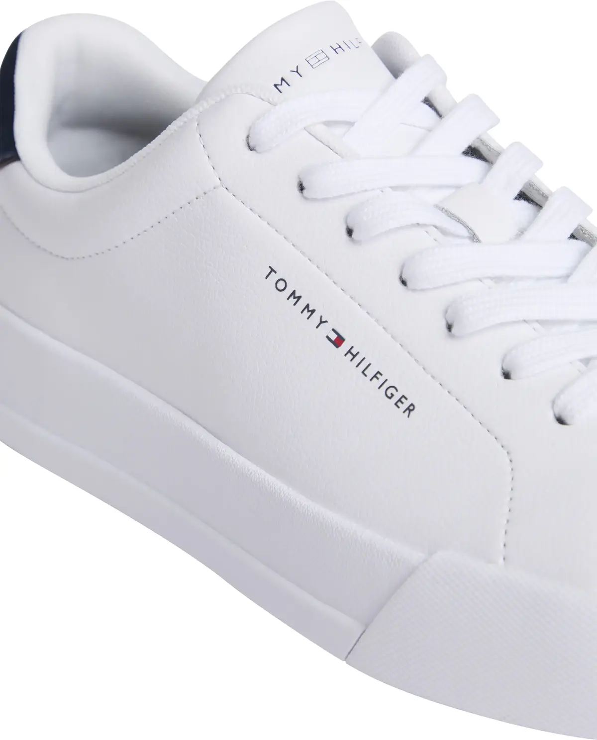 Tommy Hilfiger TH COURT LTH DETAIL, 0LD Beyaz Erkek Spor Ayakkabı & Sneaker
