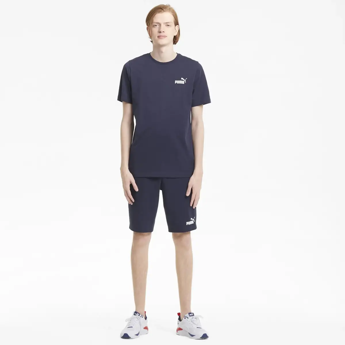 Puma ESS Small Logo Tee Lacivert Erkek/Unisex T-Shirt