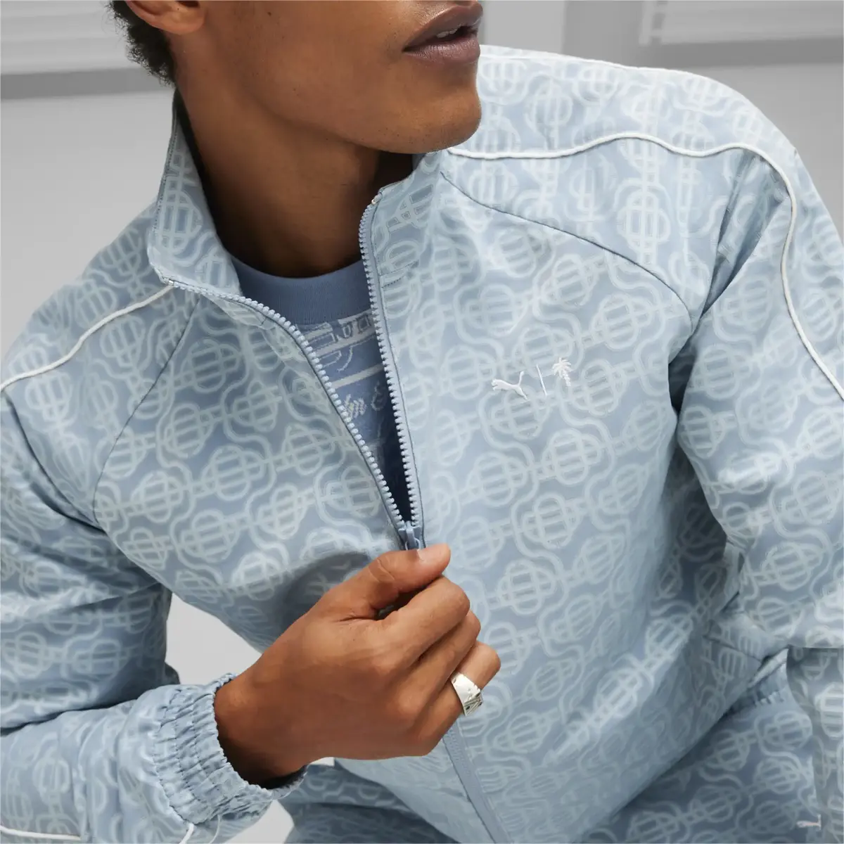 Puma X PTC T7 AOP Jacket WV Mavi Erkek Sweatshirt