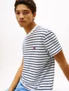 Tommy Hilfiger TJM REG RINGER BADGE Erkek Beyaz T-Shirt