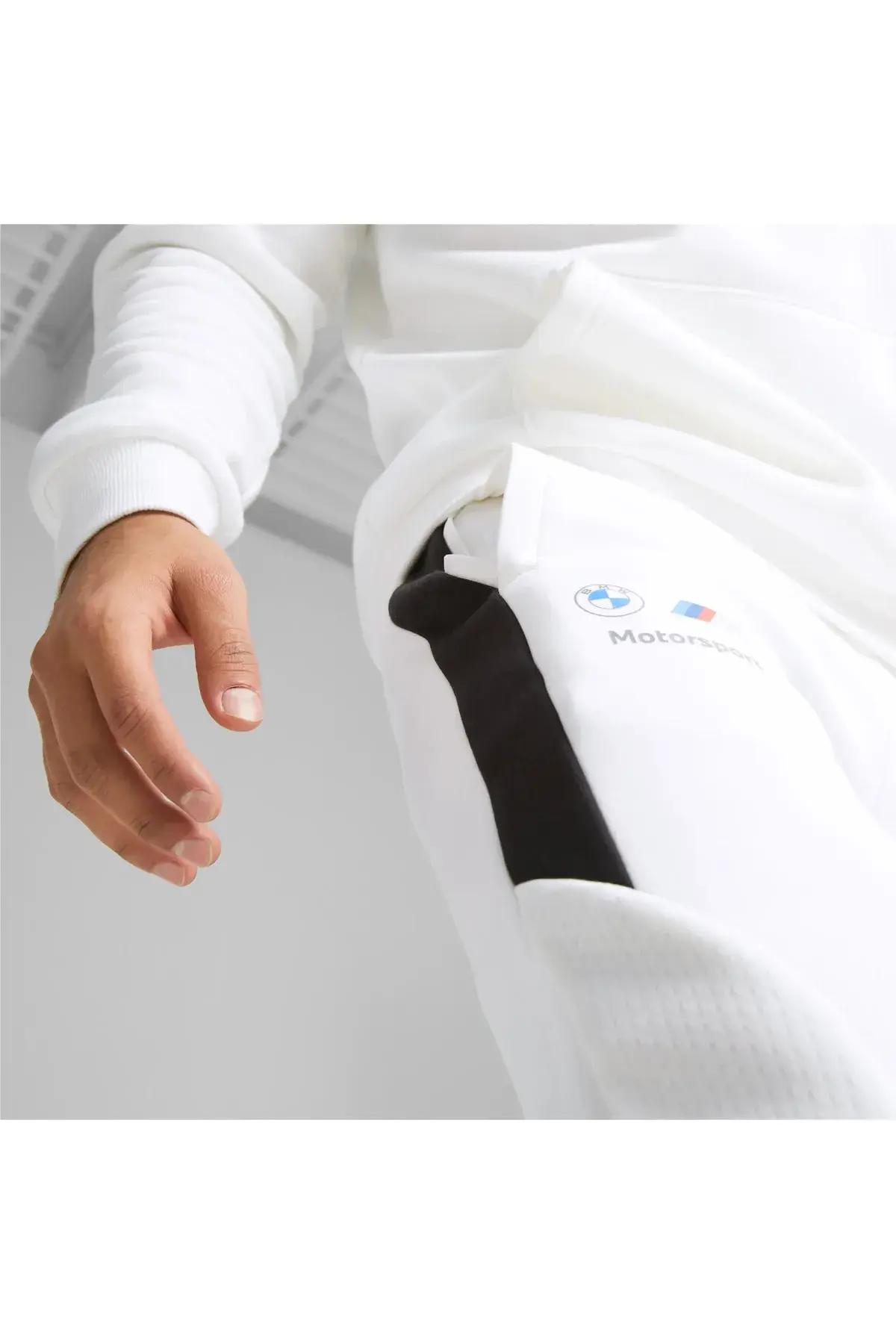 BMW MMS Sweat Pants, Slim Erkek Beyaz Eşofman Altı
