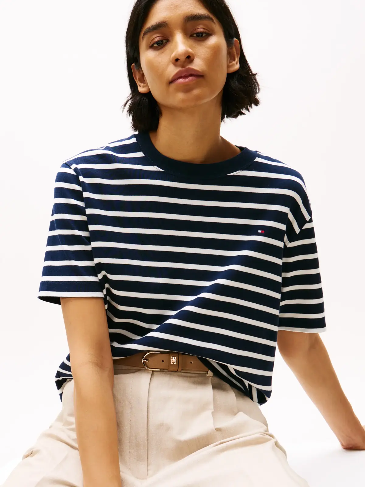 Tommy Hilfiger RLX MODERN CODY SS, 0X4 Siyah Kadın T-Shirt & Polo