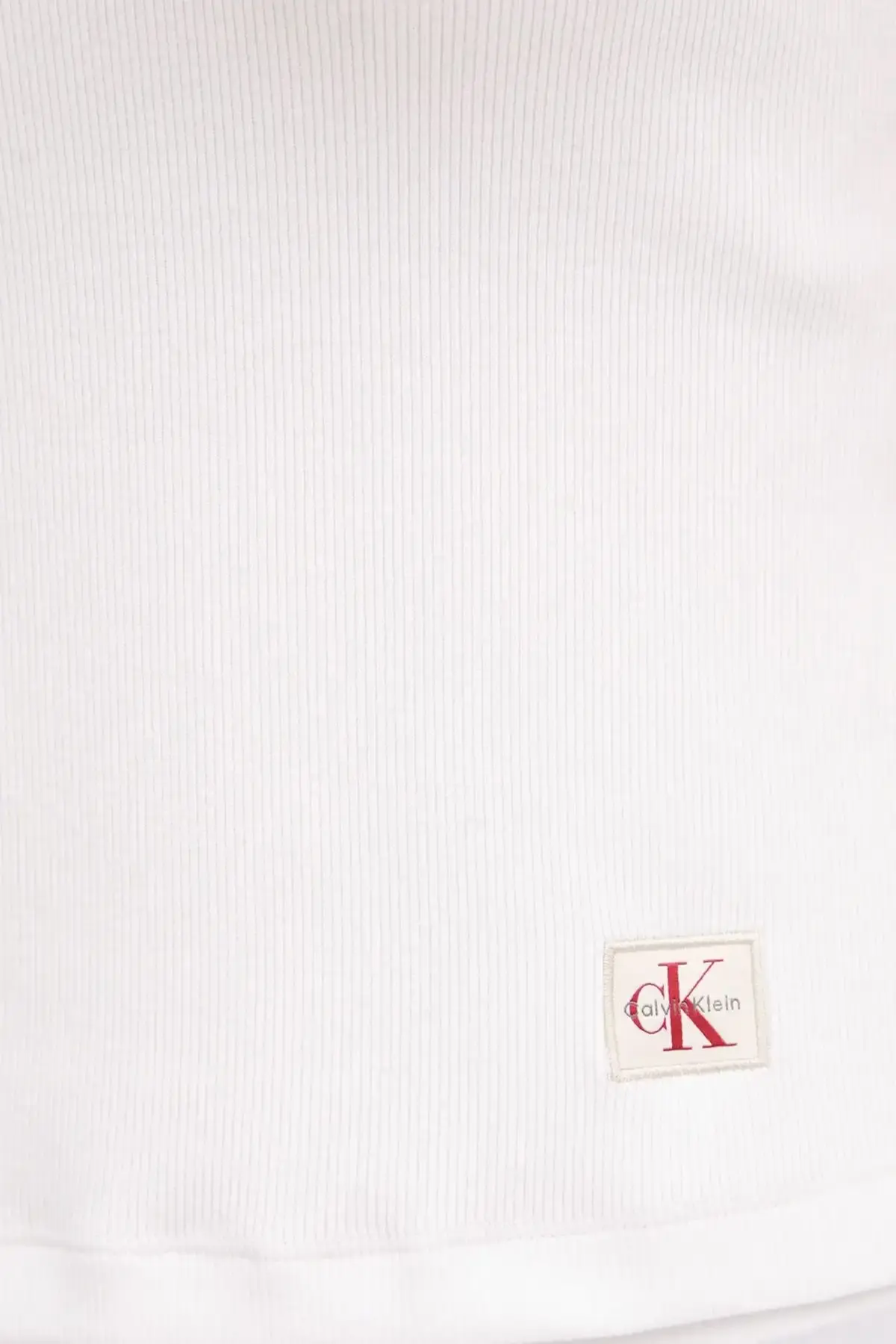 Calvin Klein A- WOVEN LABEL SL QZ TOP Beyaz Kadın Tişört Calvin Klein A- WOVEN LABEL SL QZ TOP Beyaz Kadın Tişört