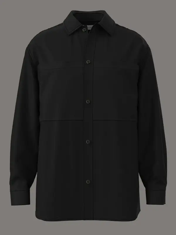 Calvin Klein LS RIPSTOP RELAXED SHIRT Siyah Erkek Gömlek