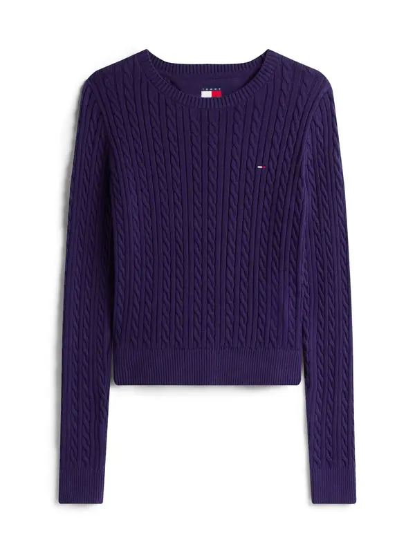Tommy Hilfiger TJW CABLE ESSENTIAL, VLY Mor Kadın Kazak