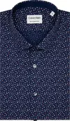 Calvin Klein PRINT CONTRAST SLIM Erkek Mavi Gömlek
