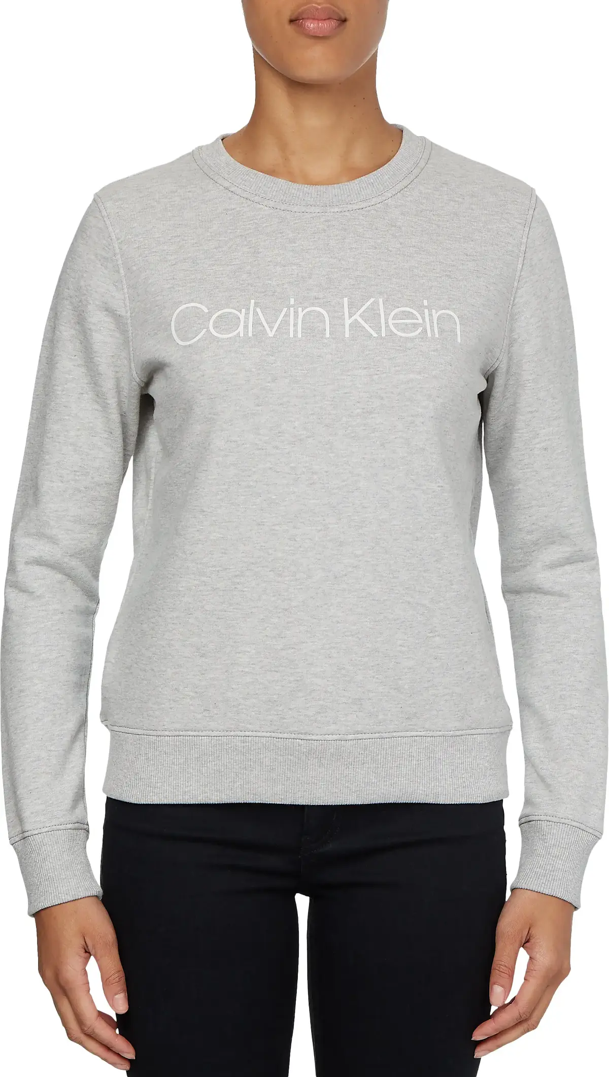 Calvin Klein CORE LOGO LS SWEATSH Kadın Gri Sweatshirt