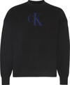 Calvin Klein LS CTTN CASHMERE 3D LOGO CRWNK S Siyah Erkek Sweatshirt