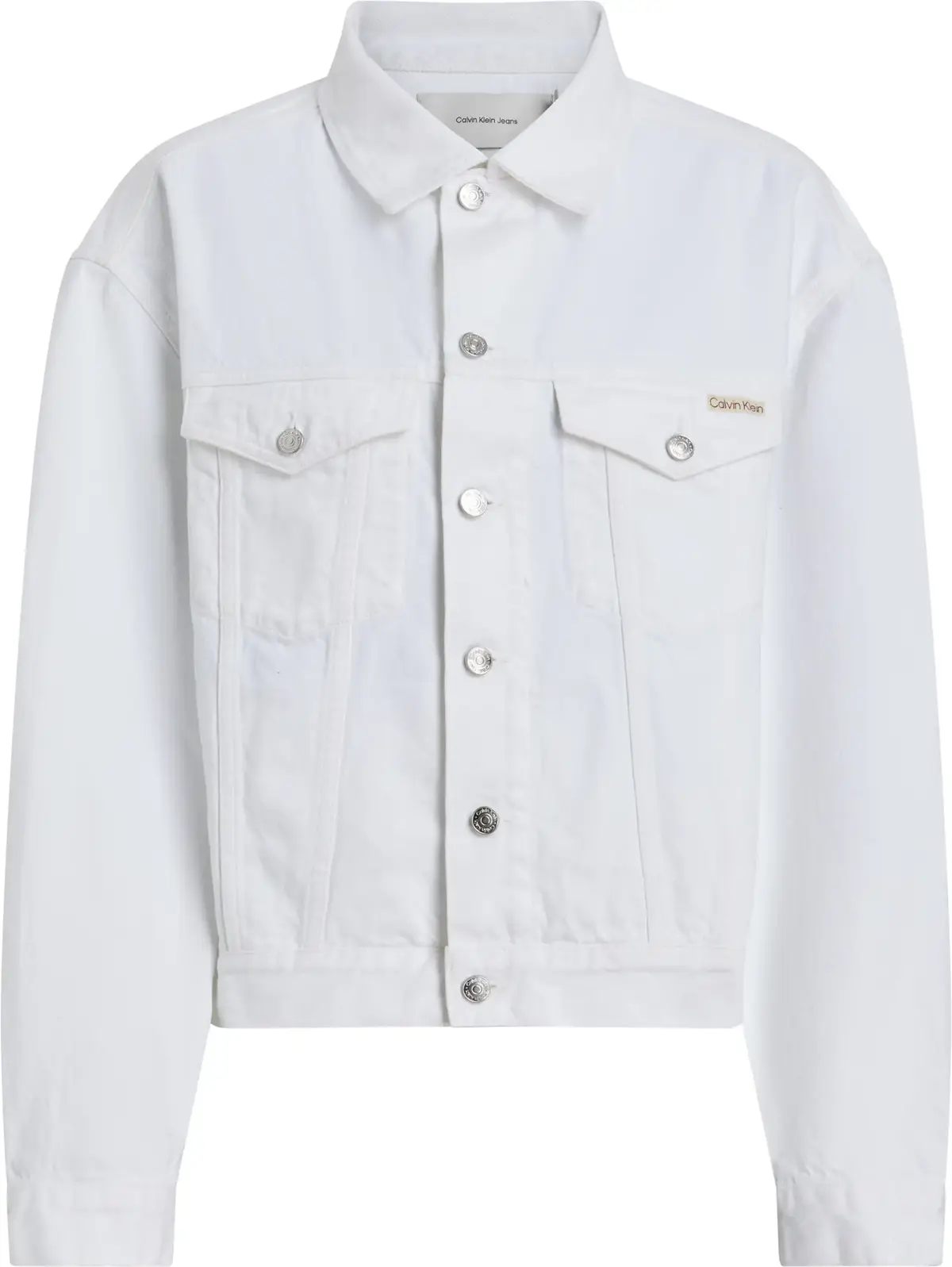 Calvin Klein BOXY DENIM JACKET, 1AA Beyaz Kadın Kot Ceket