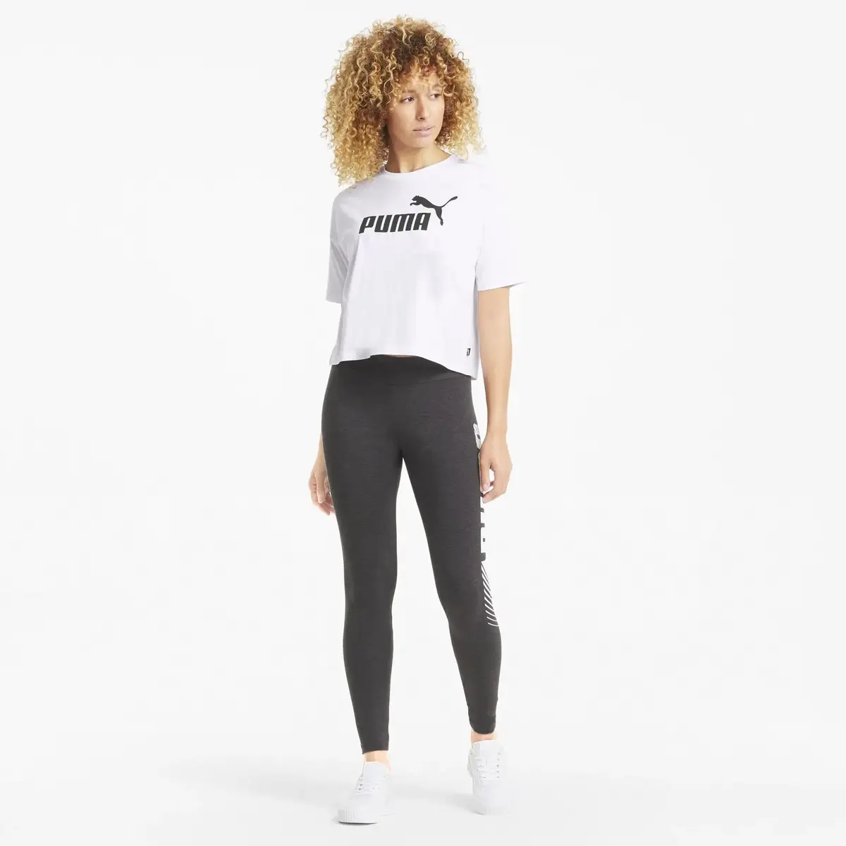 Puma ESS Cropped Logo Tee Beyaz Kadın Crop T-Shirt