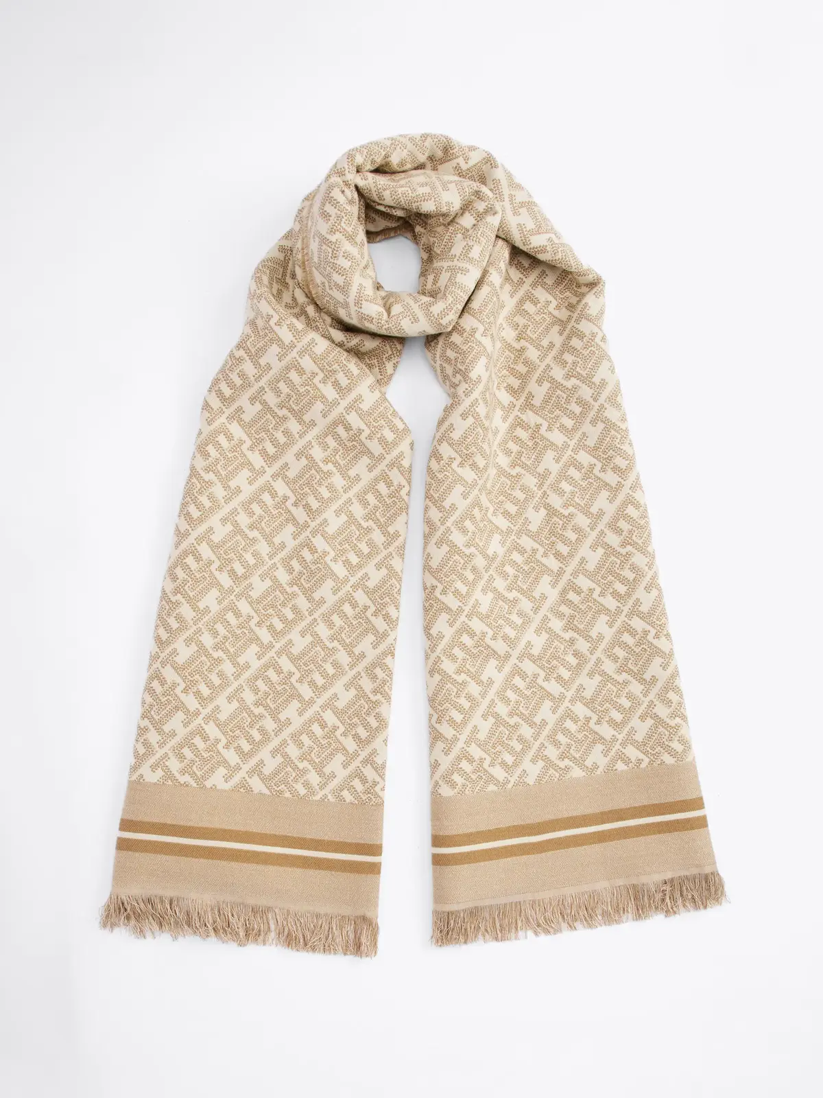 Tommy Hilfiger TH MONOPLAY JACQUARD, RBC Kahverengi Kadın Atkı