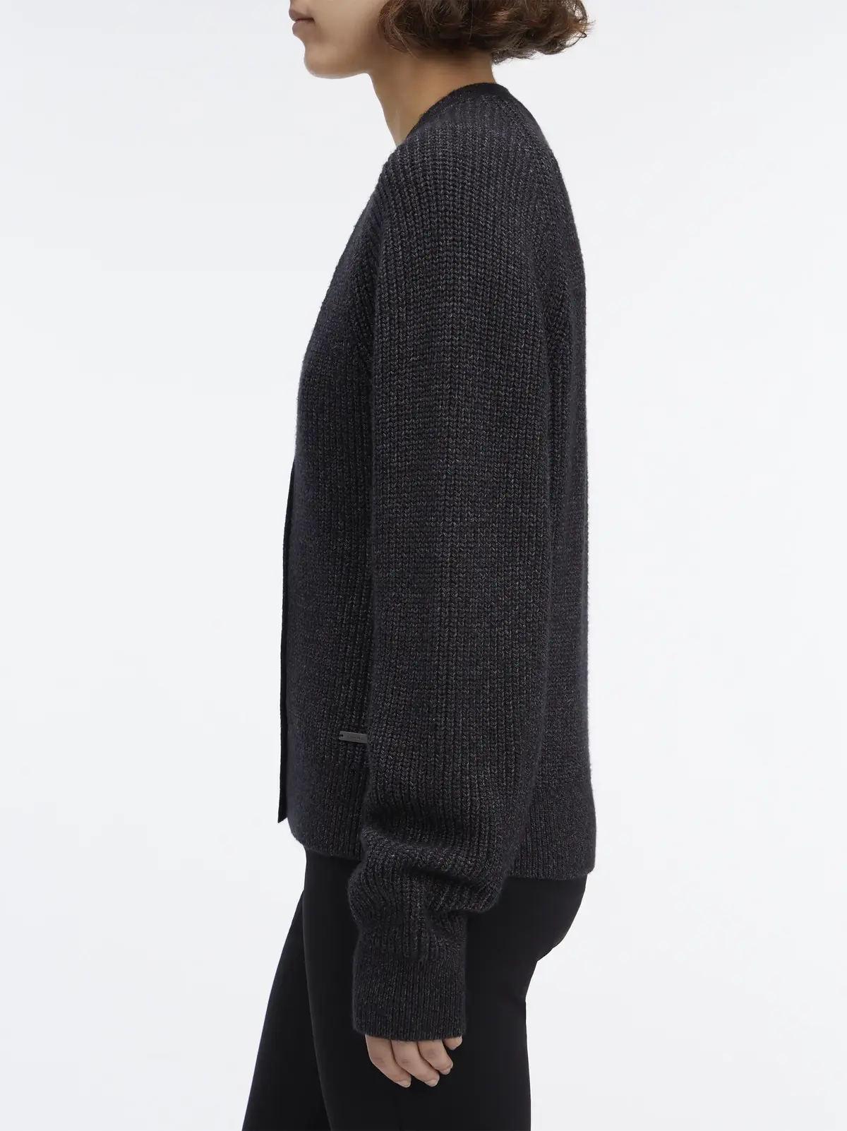 Calvin Klein MOULINE RIB RELAXED, 0GL Gri Kadın T-Shirt & Polo