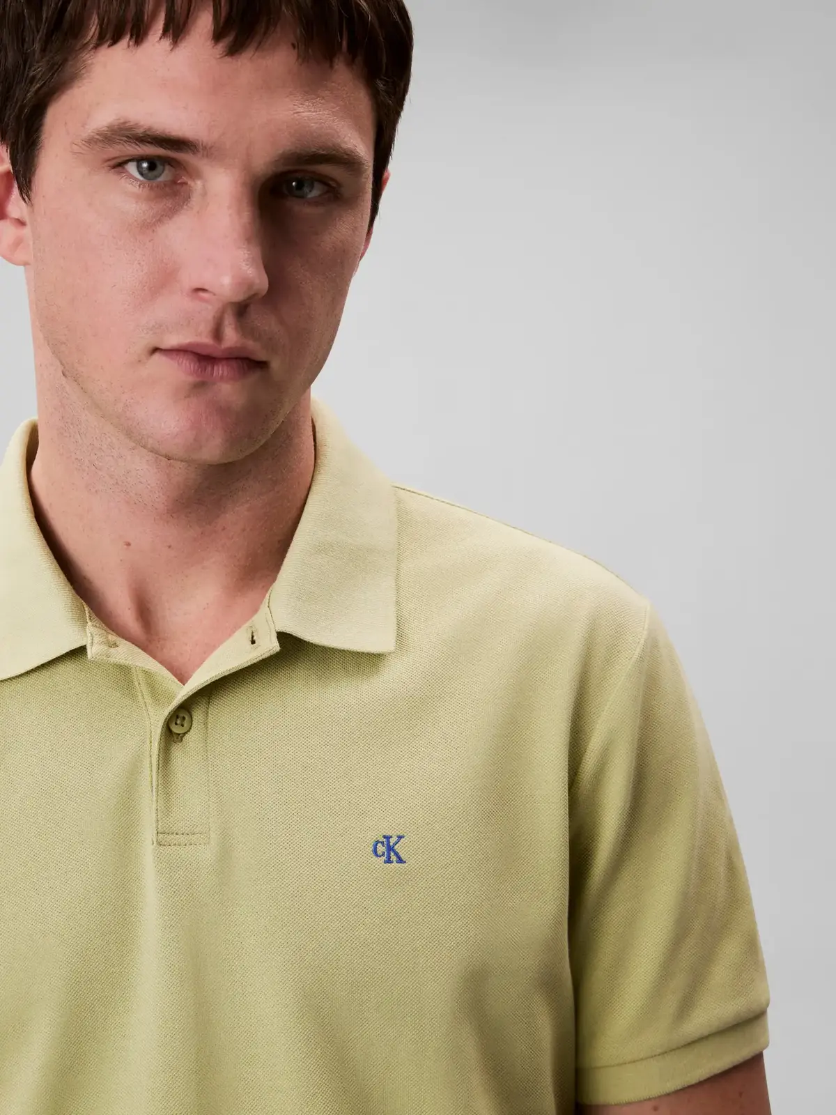 Calvin Klein SS MONOGRAM PIQUE PO, VEO Sarı Erkek Polo T-Shirt